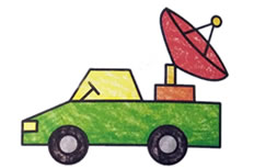 雷达车简笔画彩色图片 雷达车怎么画