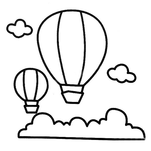 热气球简笔画图片怎么画