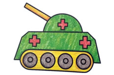 简单的坦克简笔画彩色图片