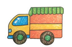 餐车简笔画彩色图片 餐车怎么画