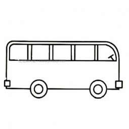 卡通儿童公共汽车简笔画图片 公共汽车怎么画