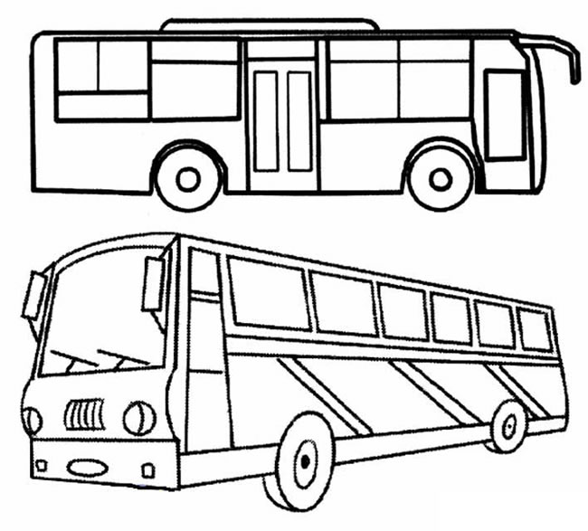 卡通儿童公共汽车简笔画图片 公共汽车怎么画