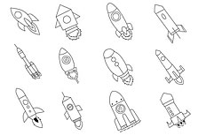 火箭简笔画图片怎么画