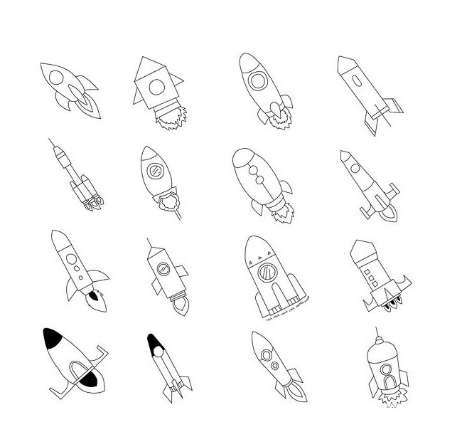 火箭简笔画图片怎么画