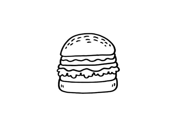 汉堡薯条可乐简笔画彩色图片
