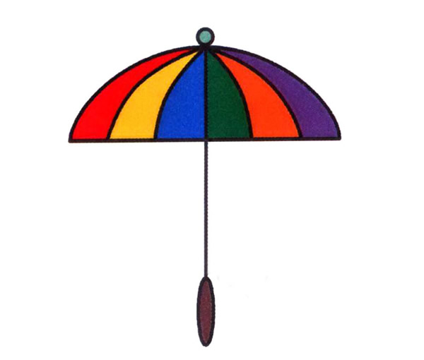 彩色雨伞简笔画图片 雨伞怎么画