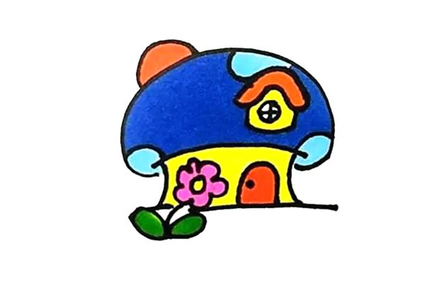 彩色蘑菇房子简笔画图片 彩色蘑菇房子怎么画