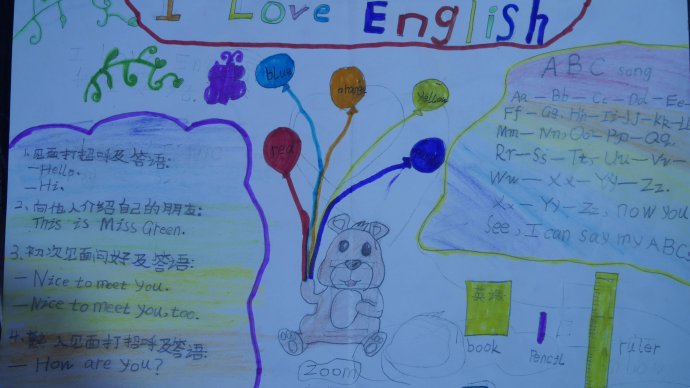 小学生英语手抄报图片