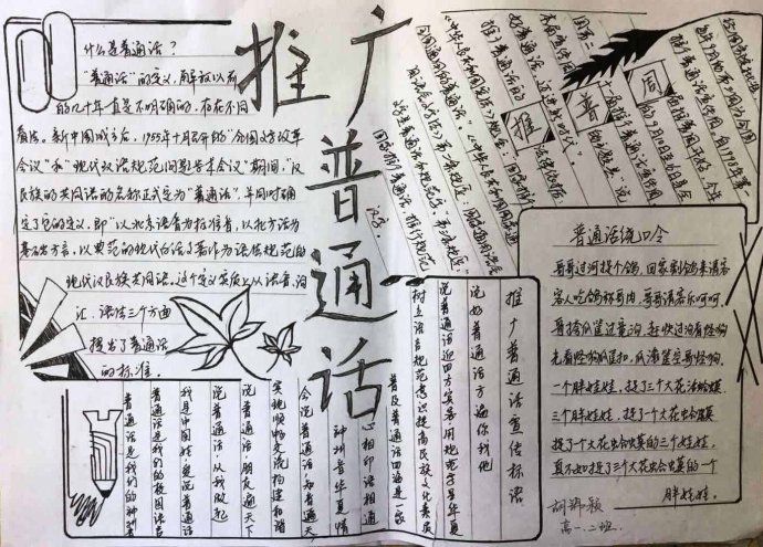 讲普通话 写规范字手抄报图片