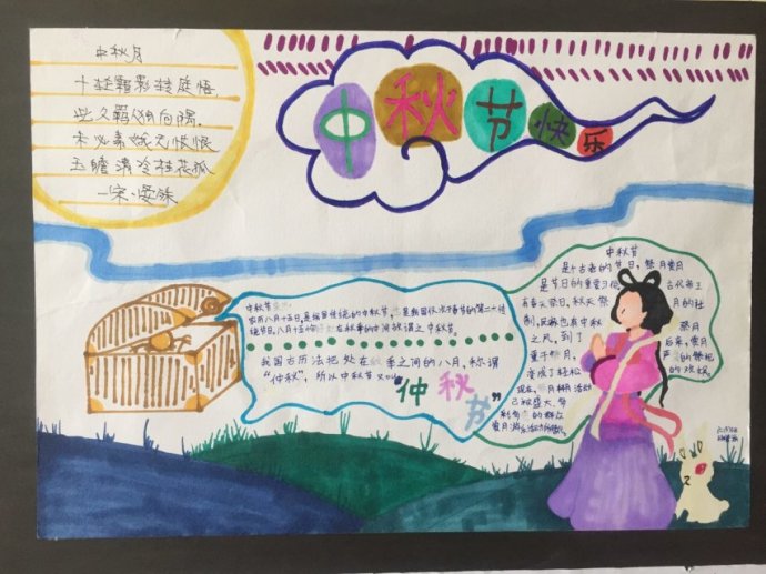 五年级中秋节快乐手抄报图片