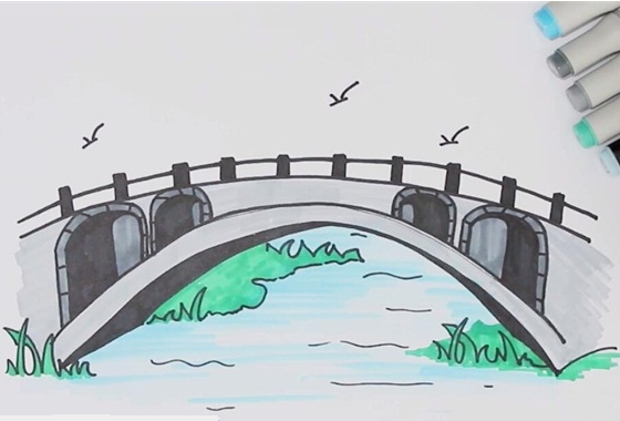 赵州桥简笔画图片 桥怎么画