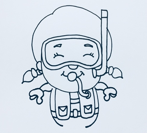 潜水员简笔画图片 潜水员怎么画