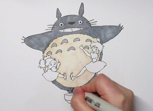 小梅和龙猫简笔画图片怎么画