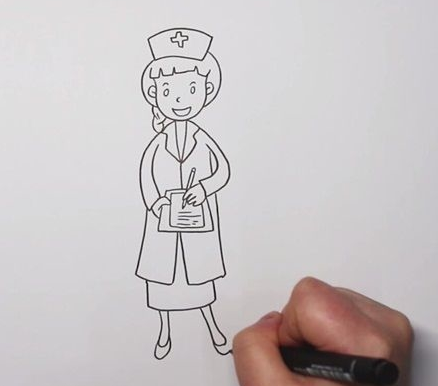 护士简笔画图片怎么画