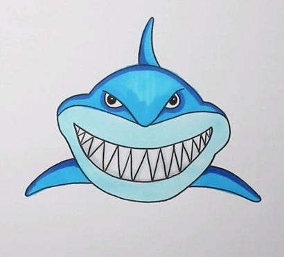 巨齿鲨简笔画图片 巨齿鲨怎么画