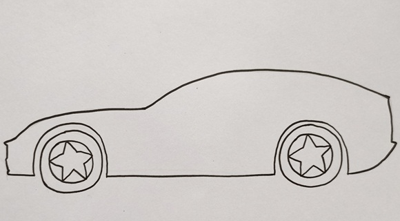 最简单的跑车简笔画图片怎么画