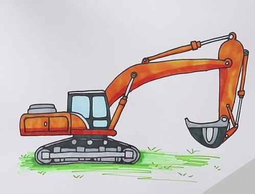 挖掘机简笔画图片 挖掘机怎么画