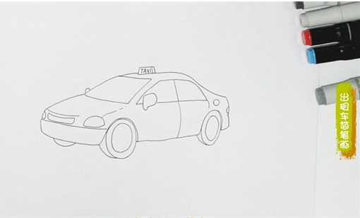 出租车简笔画图片 出租车怎么画