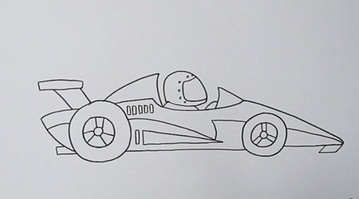 赛车简笔画图片 赛车怎么画