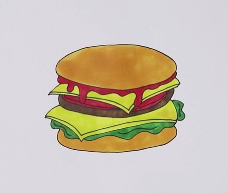 汉堡简笔画图片 汉堡怎么画