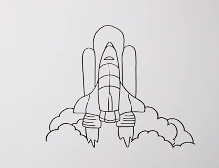 航天飞机简笔画图片 飞机怎么画