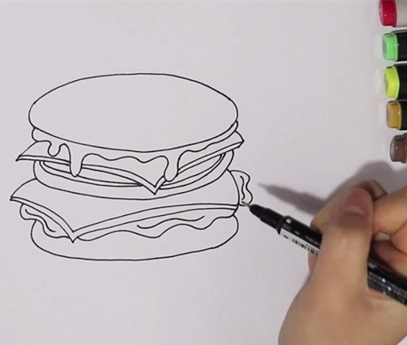 汉堡简笔画图片 汉堡怎么画