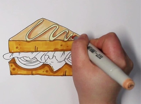 简单三明治简笔画图片怎么画
