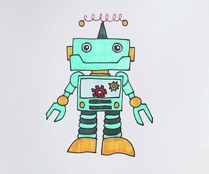 机器人简笔画图片 机器人怎么画