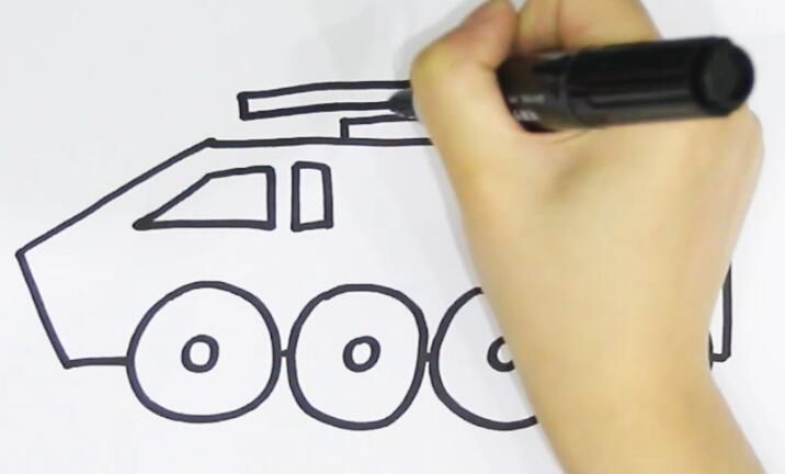 装甲车简笔画图片 装甲车怎么画