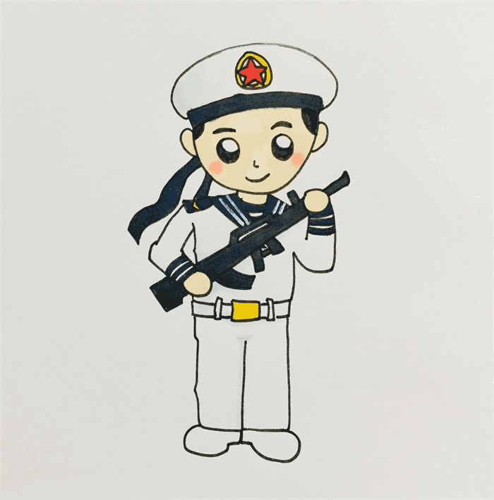 海军军人简笔画图片 海军怎么画
