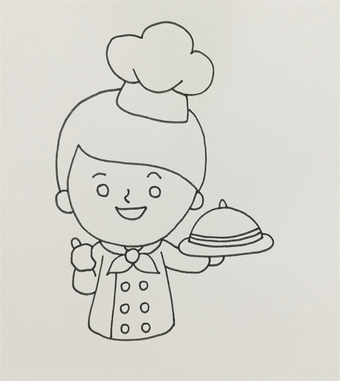 可爱的厨师简笔画图片 厨师怎么画