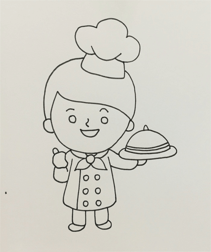 可爱的厨师简笔画图片 厨师怎么画