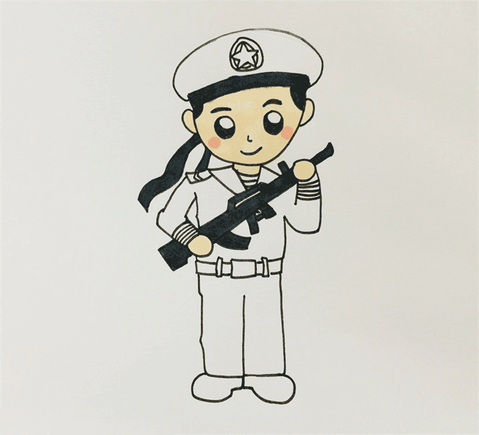 海军军人简笔画图片 海军怎么画