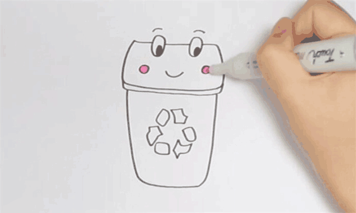 垃圾分类桶简笔画图片 垃圾桶怎么画