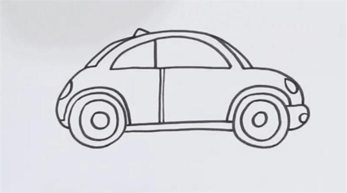 甲壳虫汽车简笔画图片 甲壳虫怎么画