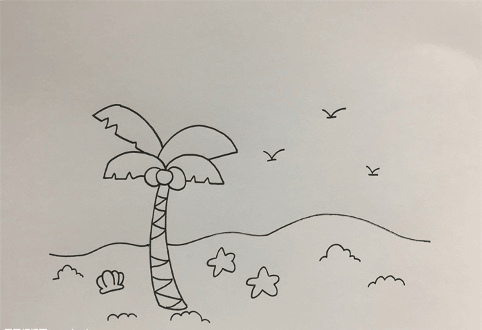 海滩简笔画图片 海滩怎么画