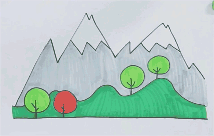 大山的简笔画图片 山怎么画