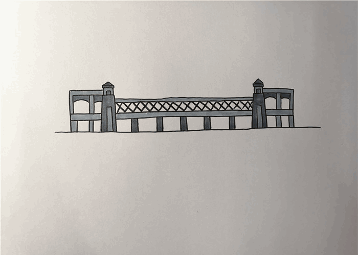 武汉长江大桥简笔画图片  桥怎么画