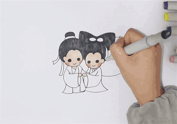 白娘子和许仙简笔画图片怎么画