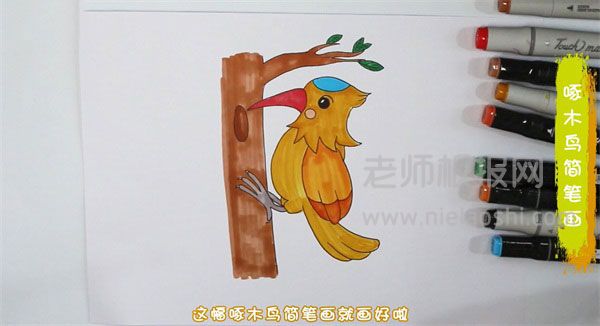 啄木鸟简笔画图片 啄木鸟怎么画的