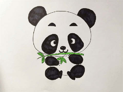 抱着竹子的熊猫简笔画图片 熊猫怎么画的