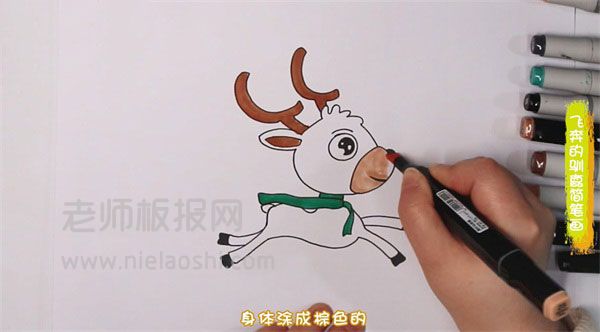 飞奔的驯鹿简笔画图片 鹿是怎么画的