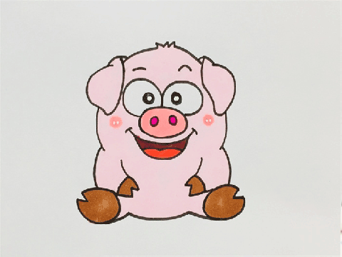 猪简笔画图片 猪怎么画的