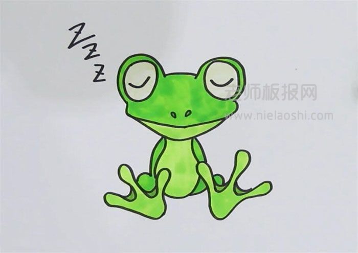 睡觉的青蛙简笔画图片 青蛙怎么画的