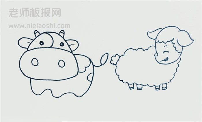 牛和羊简笔画图片 牛和羊怎么画的