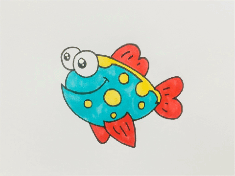 热带鱼简笔画图片 鱼的画法