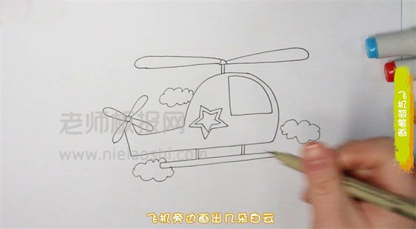 直升飞机简笔画图片 飞机如何画的