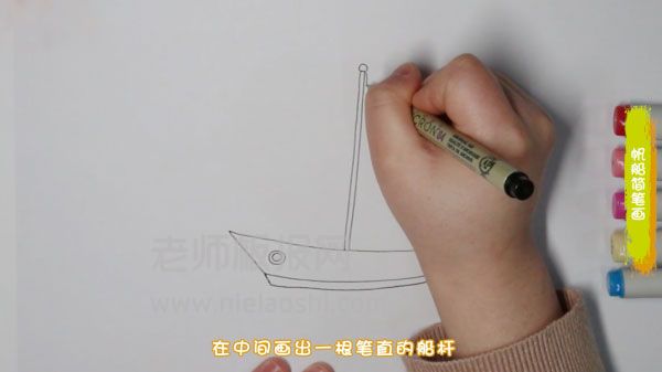一艘帆船简笔画图片  帆船怎么画的