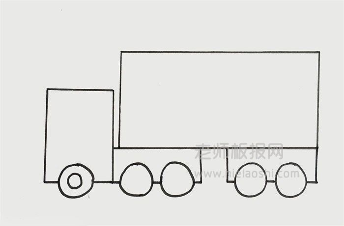简单的大货车简笔画图片 货车如何画的