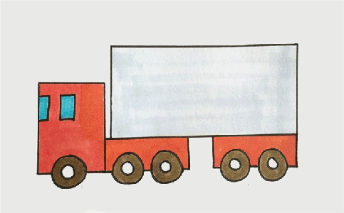 简单的大货车简笔画图片 货车如何画的